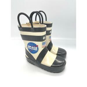 Oaki Astronaut Loop Handle Space Toddler / Kids Rubber Rain Boots Size 6